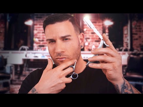 ASMR | Relaxing Beard Detangle, Scissor Trim, and Barber Shave for SLEEP | Male Voice Whisper