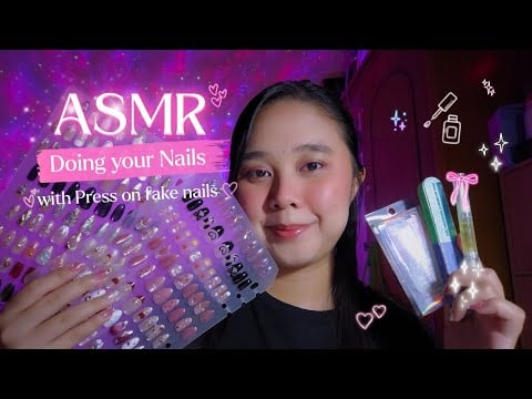 ASMR Doing your Nails with Press on Fake Nails 💅 Personal Attention, Soft Spoken, Full Talking 💖