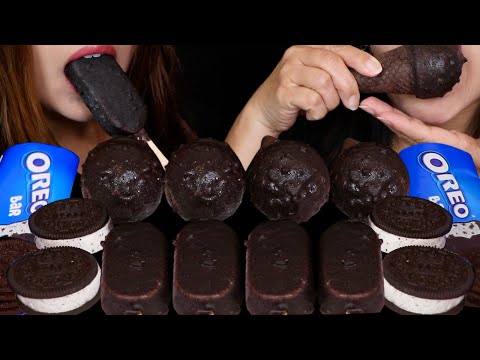 ASMR OREO ICE CREAM PARTY! 아이스크림 리얼사운드 먹방 アイスクリーム 冰淇淋 Kem cây *BIG BITES* EATING SOUNDS MUKBANG