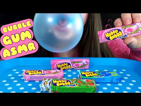 ASMR Chewing BUBBLE GUM & Blowing BUBBLES [3 Flavours] Satisfying Sounds