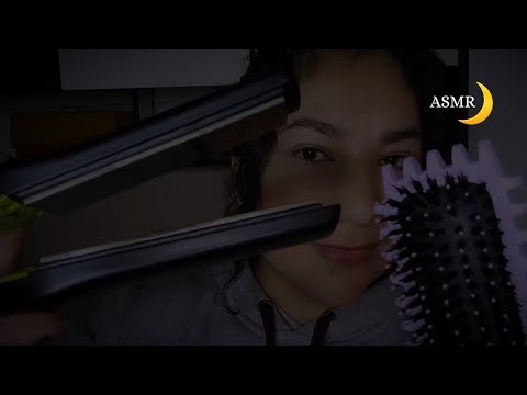 ASMR - 🌙Penteados Relaxantes | Escova,Spray,Óleo,Chapinha e + | Com Sons Reais Super Calmantes💤