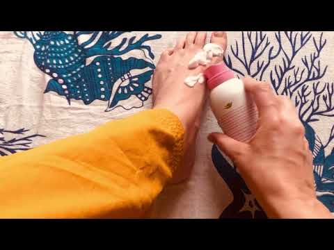 ASMR rose foam on bare feet :)