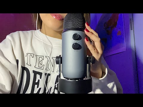 ASMR Trigger Words Ear to Ear - Mouth Sounds, Tapping and Brushing