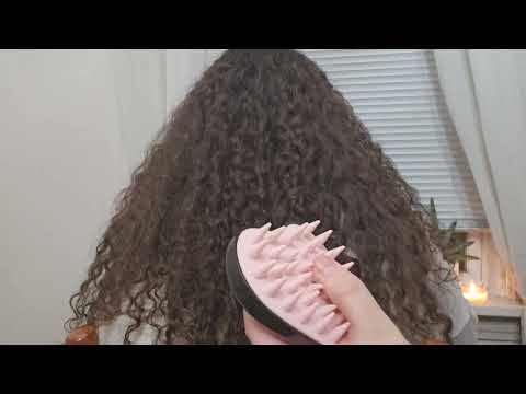 💆‍♀️ ASMR Curly Hair Scalp Massage + Back Attention (No Talking) 💆‍♀️