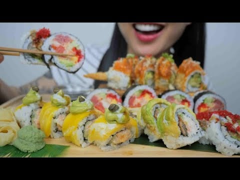 SUSHI ROLL (ASMR EATING SOUNDS) NO TALKING | SAS-ASMR