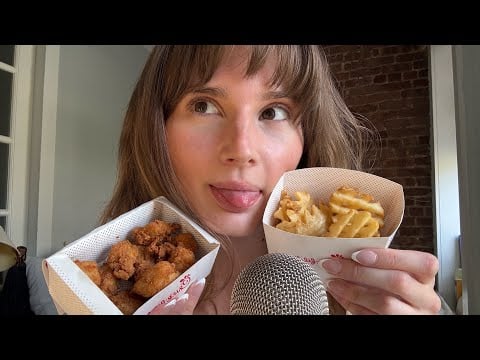 ASMR eating chick fil la + ramble