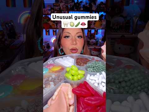 Trying diabolical gummies 😟 #candy #mukbang #asmr #unboxing #gummy #asmreating #asmrsounds