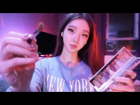 ASMR Doing Your Makeup Fast and Aggressive (No Talking, Layered Sounds)