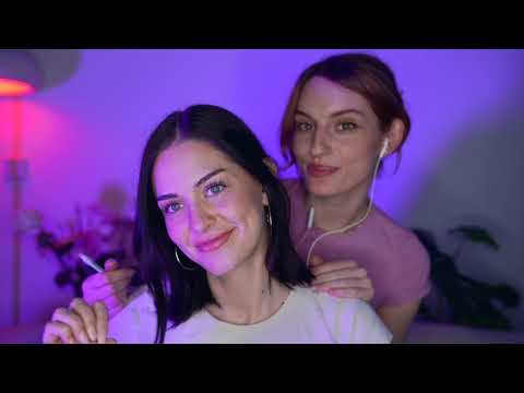 ASMR pampering my friend ~ brushing, hair play, hair massage on @frecklesasmr