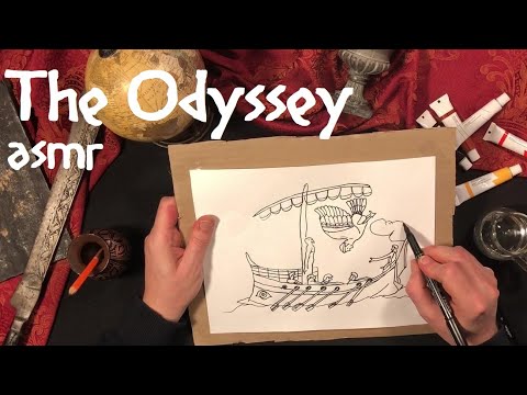 Greek Mythology ASMR - The Odyssey (sleep story, drawing, painting)