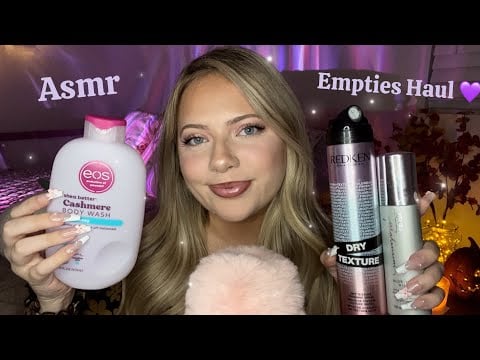 Asmr Product Empties 💜 Tapping/Scratching on Products I’ve Used Up! Haircare, Bodycare, Makeup 