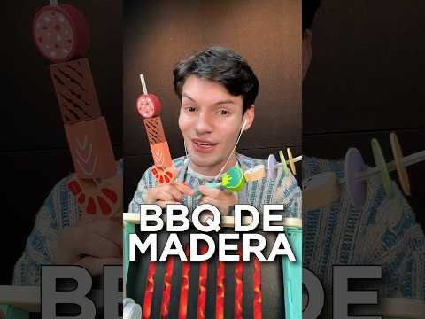 ASÍ ES EL BBQ EN MADERA 🍗 #asmr #shorts #asmrsounds #comedia
