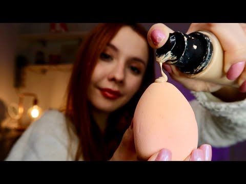 ASMR- TE MAQUIANDO DEVAGAR E DELICADAMENTE ATÉ QUE DURMA 💄🌸