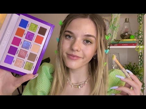 ASMR Kind Popular Girl Gets You Ready For A St.Paddy's Frat Party ☘️ (hair & makeup) 💚