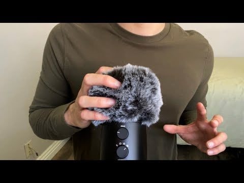 ASMR | Fluffy mic scratching, close breathy whispers, and mouth sounds