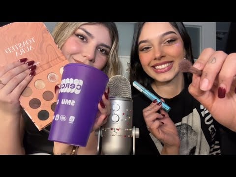 ASMR UN TRAGO UN PASO DE MAQUILLAJE| CON MI BESTY| SOFIWI