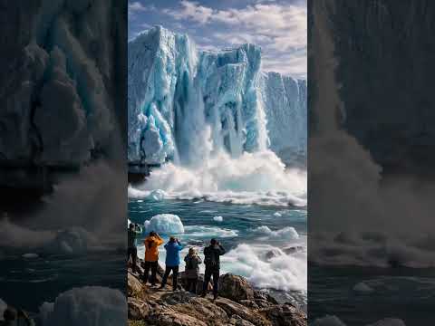 Vídeo ultrarrealista de iceberg desmoronando lentamente