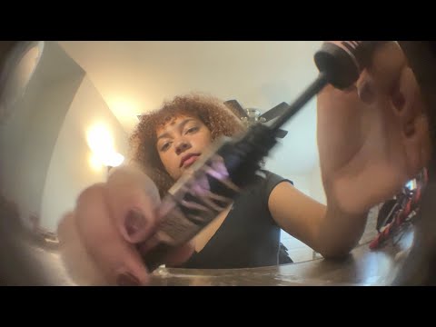 LOFI ASMR realistic fast & aggressive makeup application (actual camera touching)