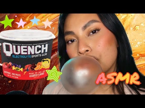 ASMR Chewing Quench Sports Bubblegum, Blowing Bubbles , Bubble In Bubble , Intense Mouth Sounds
