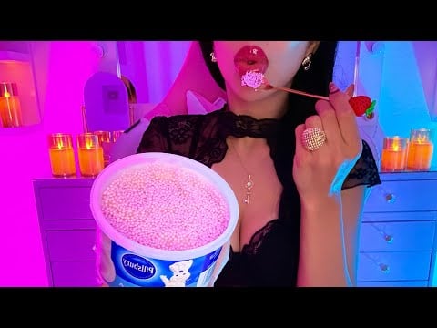 ASMR C0MIEND0 BETÚN CON PERLAS ROSAS🍧✨