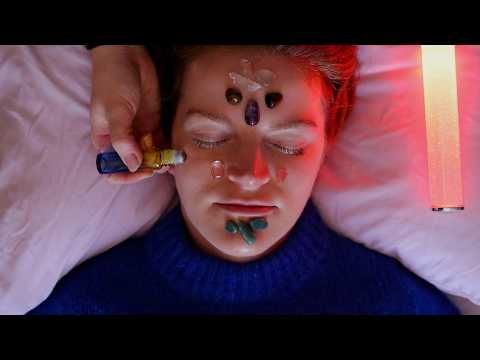 ASMR | Gemstone Facial with Color Therapy Energy Work Reiki Roleplay