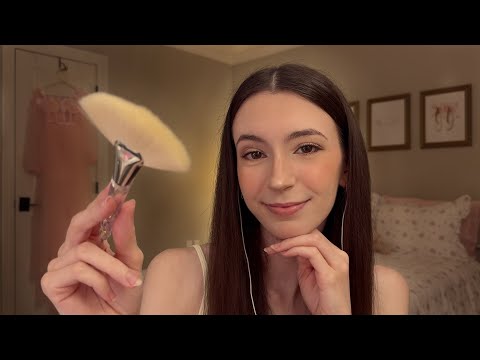 ASMR affirmations for anxiety & face brushing💕 | whispered