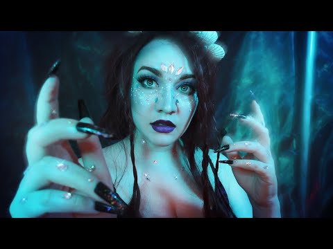 Mermaid hypnotizes you to sleep [ASMR] (mirrored face touching , layered echos, hand movements)