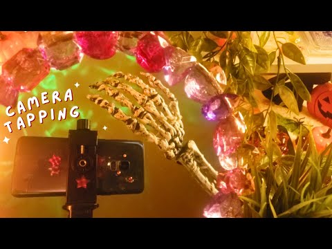 ASMR Skeleton Does Camera Tapping , Skeleton Tries ASMR , Hand Movements, Phone Tapping - No Talking