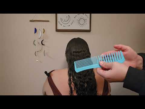 🌊 ASMR Wet Curly Hair Brushing with New Brushes (No Talking) 🌊