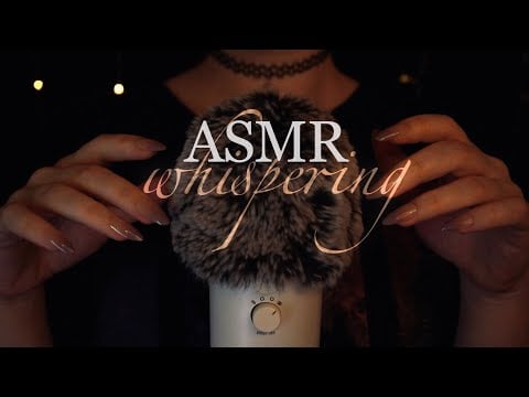 ASMR | soft Whispering & slow Fluffy Cover Scratching - Blue Yeti Mic