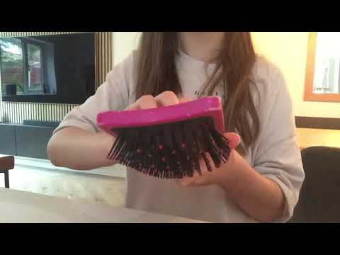 ASMR brushing your hair + using hair straighteners