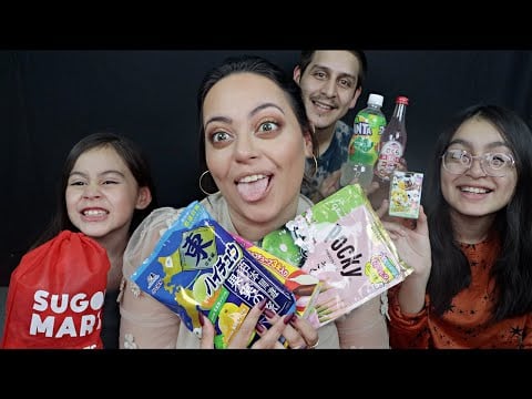 My Family Tries ASMR!!! 🤪 #sugoimart #asmr ( Unique Snack Tasting )