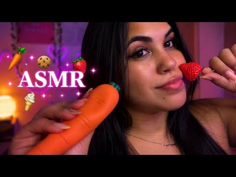 ASMR FAKE FOOD EATING | comidinhas fakes bem satisfatórios 🍓🍰🍪