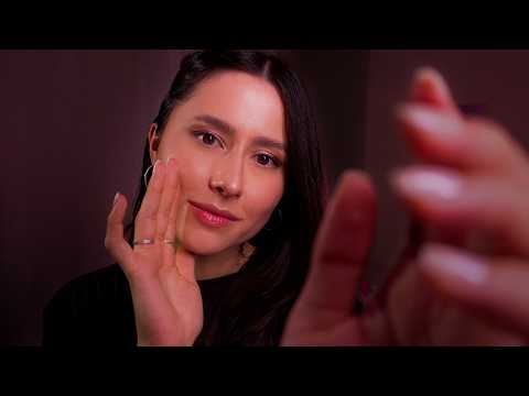 ASMR Slow hand movements to calm you down 💫 my intro, mouth sounds, mirrored touching, whispers