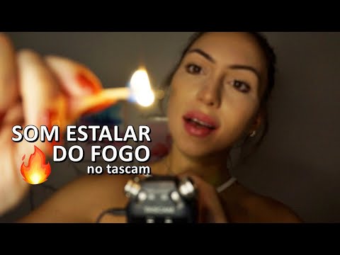 ASMR: ACENDENDO FÓSFOROS E SUSSURROS com Som de Estalar do Fogo Lareira