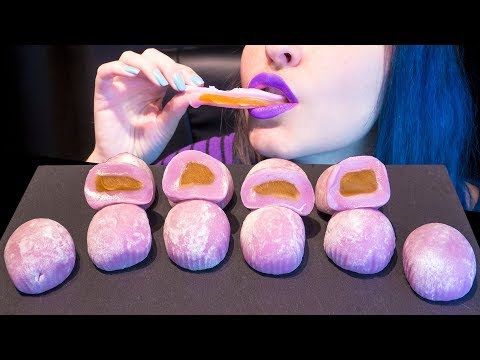 ASMR: Extremely Soft & Sticky Pink Taro Mochi 🍡 ~ Relaxing Eating Sounds [No Talking|V] 😻