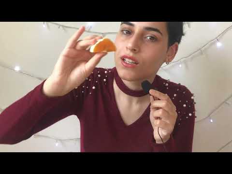 ASMR / fruit platter eating sounds / juicy