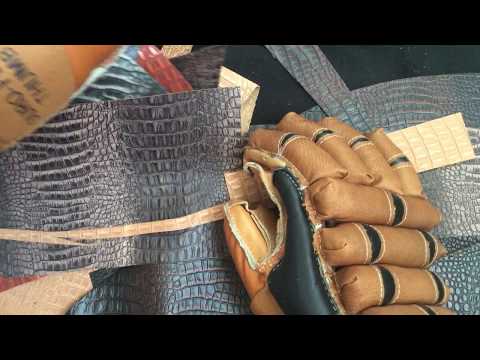 GLOVES ❤  Leather Ice Hockey Gloves playing with Leather ❤ [[ASMR]]