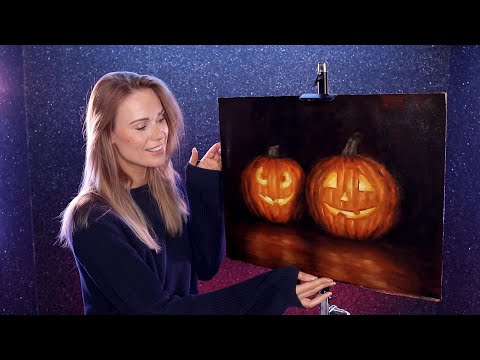 ASMR | RELAXING PAINTING SESSION | Pumpkins for Halloween