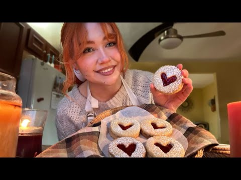 ASMR Baking Raspberry Shortbread Cookies ❤️ (Close Whispered Voiceover)