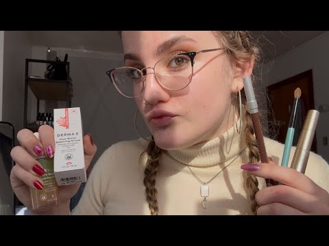 personal attention ASMR grwm & unboxing (i do your easy natural makeup instead of my homework 💖🤓)