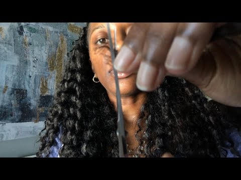 ASMR ✂️ Curly Hair Salon Braidout + Trim Roleplay
