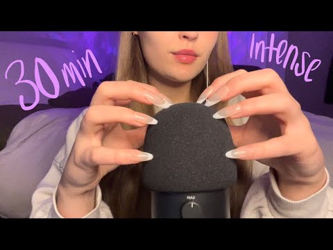 💥ASMR 30 Minutes of INTENSE Mic Scratching w/ FOAM COVER