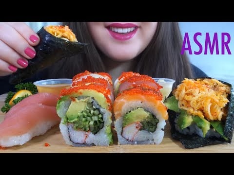 ASMR Sushi Platter MUKBANG - Satisfying Eating Sounds
