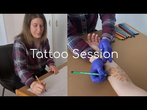 Sketching a Tattoo - Real Person ASMR