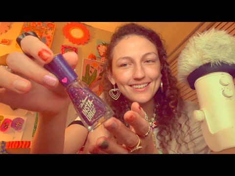 ASMR ~⭐💜💅 nail painting rambles & gum chewing tingles 💅💜⭐