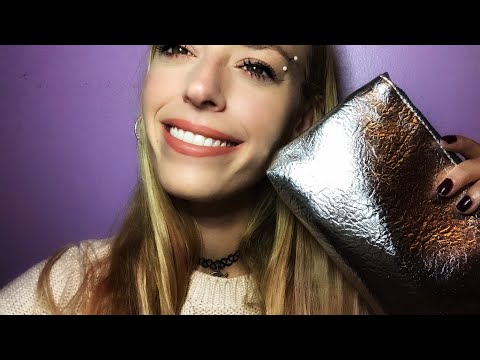 ASMR Whispered, trying make up products on you - tapping