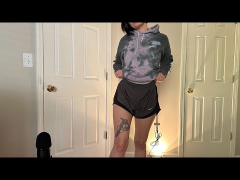 ASMR | Fabric Scratching & Skin Rubbing - Swooshy Nike Running Shorts