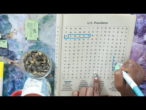 PRESIDENTS WORD SEARCH ASMR SUNFLOWER SEEDS EATING SOUNDS