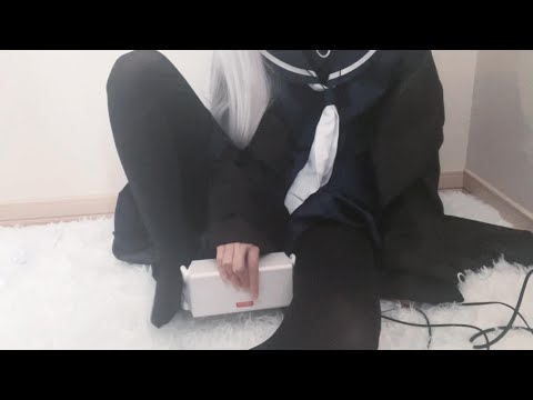 【ASMR】タイツ越しの太もも＆足裏【ブルアカ/プラナ】Whispering/Scratching/Ear Massage